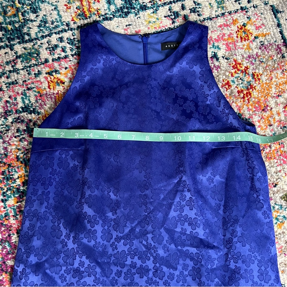 NWT Abbey Glass Lydia Dress Sleeveless Trapeze Jacquard Swing Electric Blue S - Picture 14 of 16
